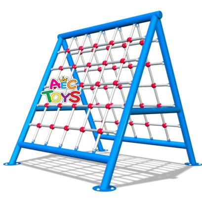 ปีนป่ายเชือกทรงผจญภัย 170x170x160 ซม. (โครงเหล็กอบสีฝุ่น ,ประกับผูกเชือกพลาสติก)